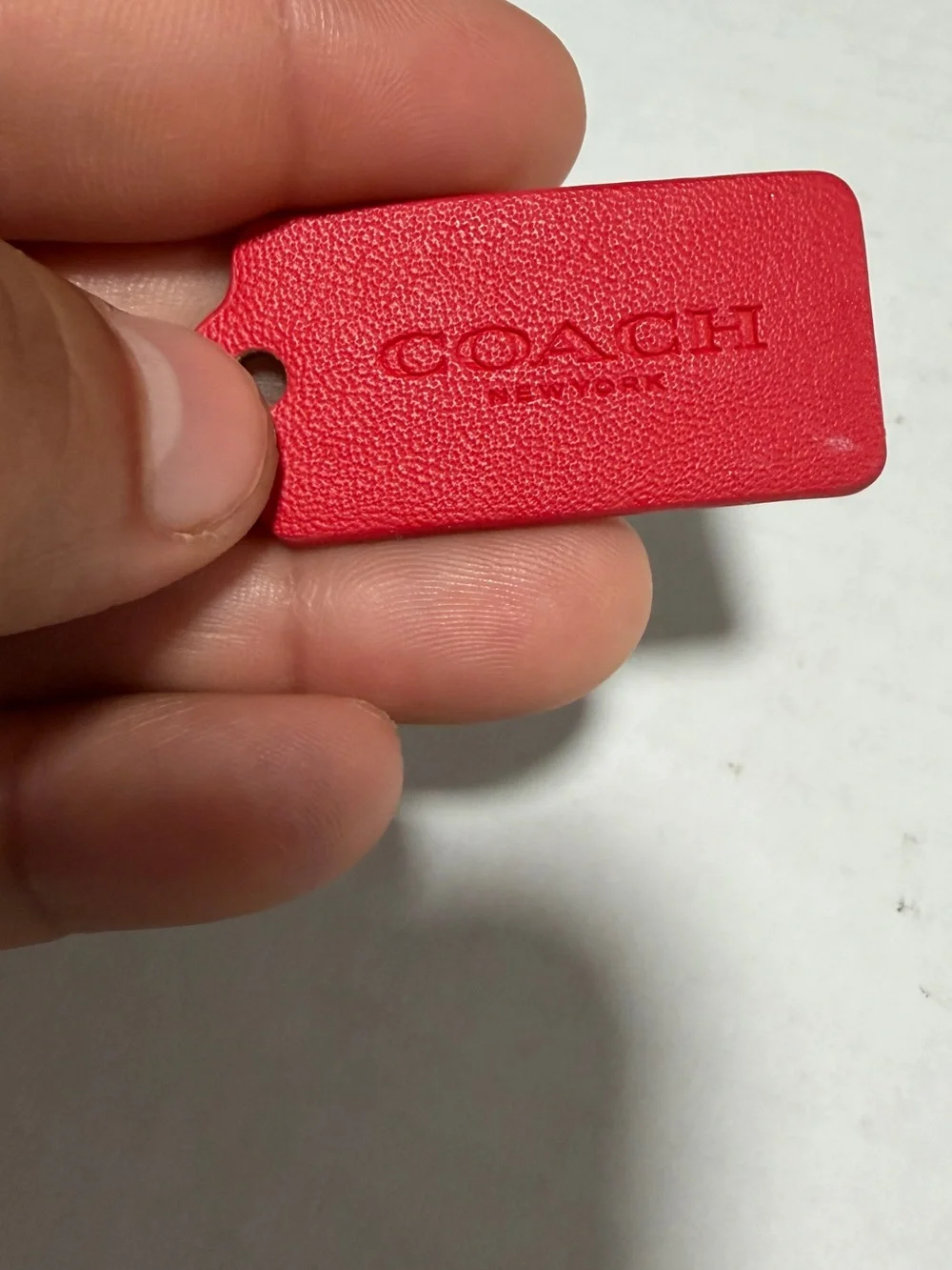 COACH Leather Tag Set - Black & Red Phone Accessory